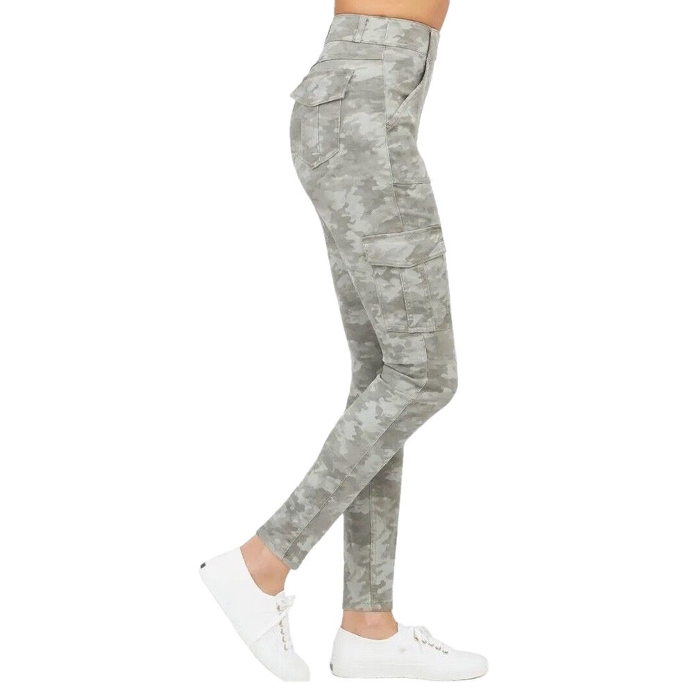 Spanx Stretch Twill Ankle Cargo Pants Size Small Stone Wash Camo